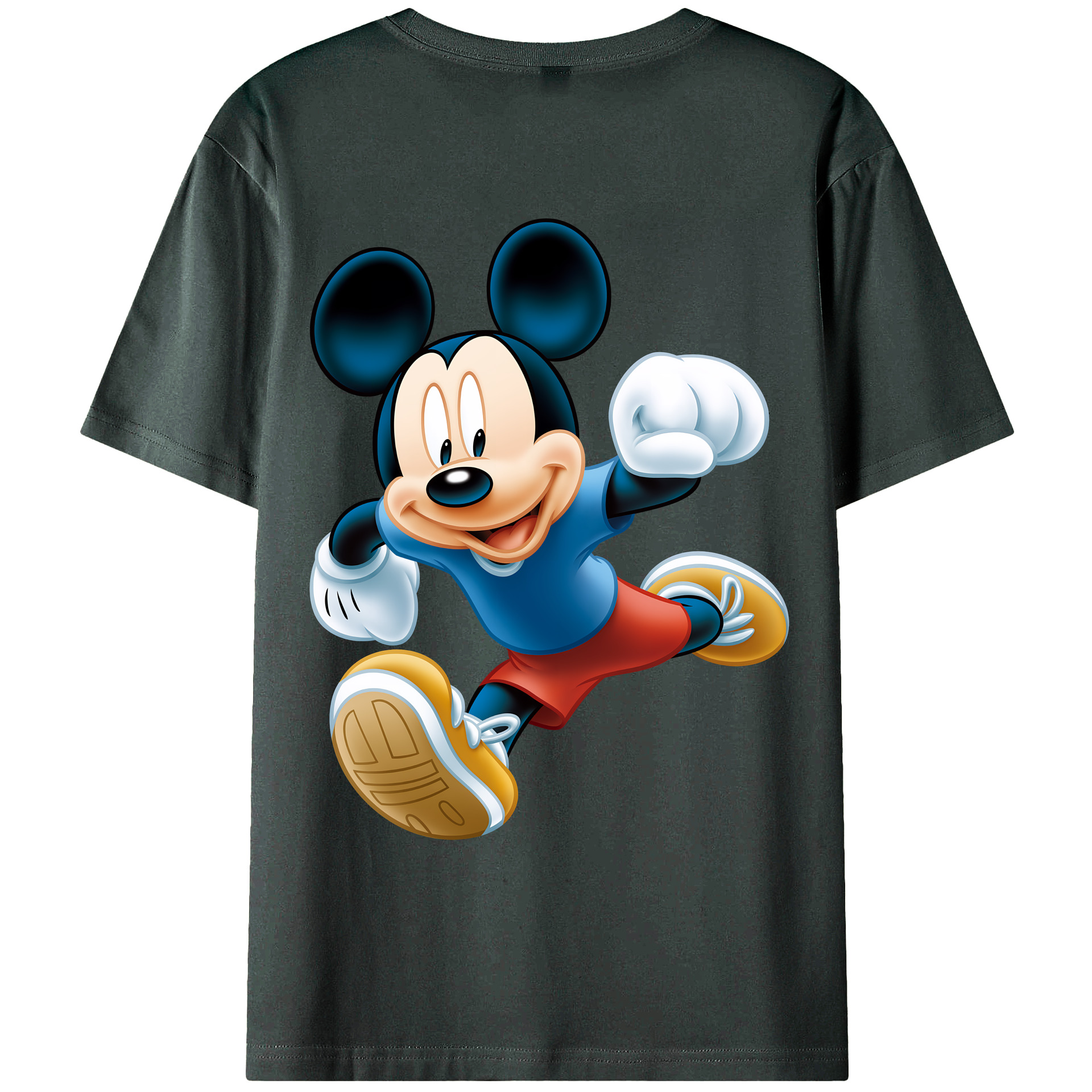 （画像用） ミッキーマウス Mickey Mouse 綿100％ メンズ半袖Tシャツ（バックプリント） 通気性